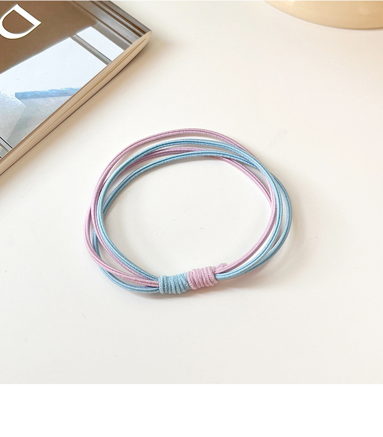 The cute and fresh four-in-one hair tie in macaron color is a lovely girl's hair tie with high elasticity and won't damage the hair. It's a ponytail hair tie pic 16