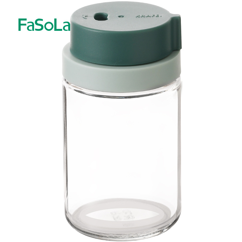 FaSoLa家用大容量玻璃旋转式调味瓶厨房胡椒粉烧烤调料防尘调料瓶详情图5