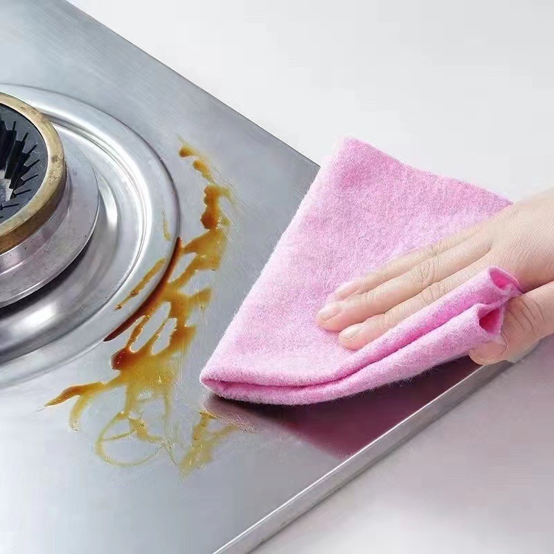 Coconut shell cloth, oil-free, absorbent, thickened cleaning cloth, for wiping tables and dishes, household kitchen scouring pad, dishwashing cloth Application Scenario