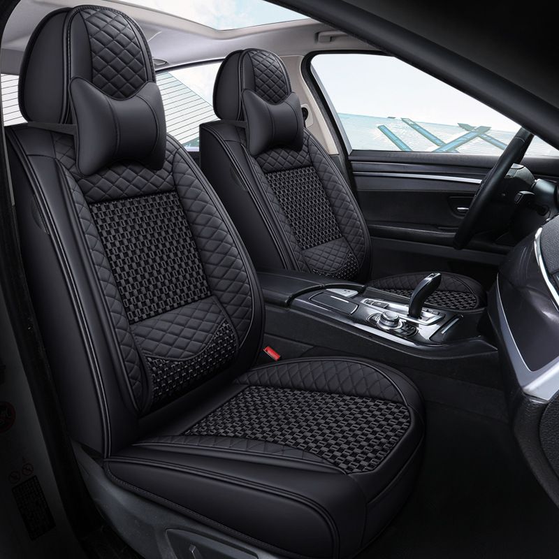 The manufacturer wholesals the new fully wrapped ice silk fixed waist support all-season universal car seat cushion and summer breathable seat cushion cover Application Scenario