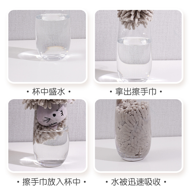 New household kitchen Chenille towel hand towel dry and wet dual-purpose cartoon strong absorbent cloth manufacturer wholesale Specification image