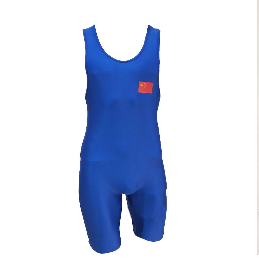 热转印国际自由式摔跤服 连体摔跤服 可定 制款式LOGO透气
