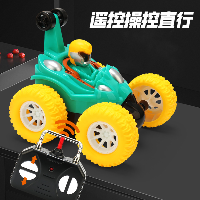 Cross-border children's 2.4G four-way remote control dump truck, cool light rolling stunt car, boys' remote control car wholesale details Picture