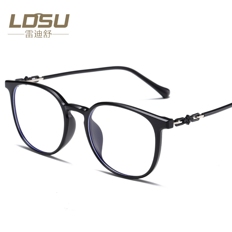 TR90 large frame anti-blue light glasses, protective goggles, the same style for girls without makeup, myopia frame, flat vision glasses 81330 Item Picture