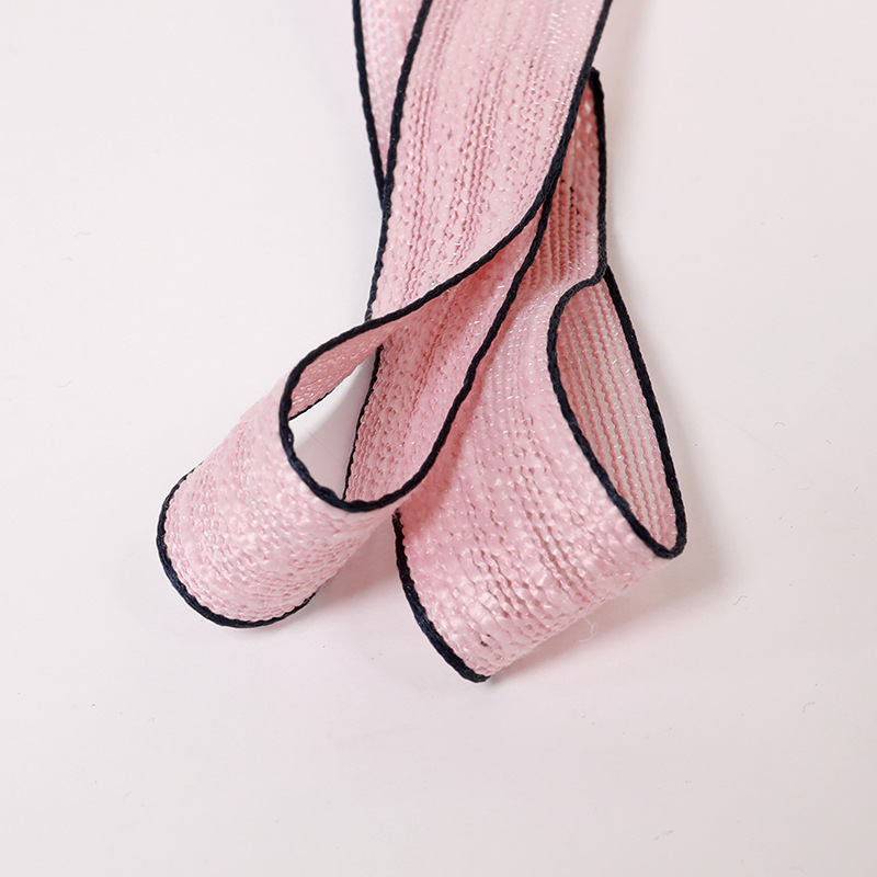 Fashion Big Belly Yarn Color Edge Cotton Linen Hat Belt Home Shoes Clothing Home Woven Straw Hat Crafts Gift Box Decoration Packaging Ribbon details Picture