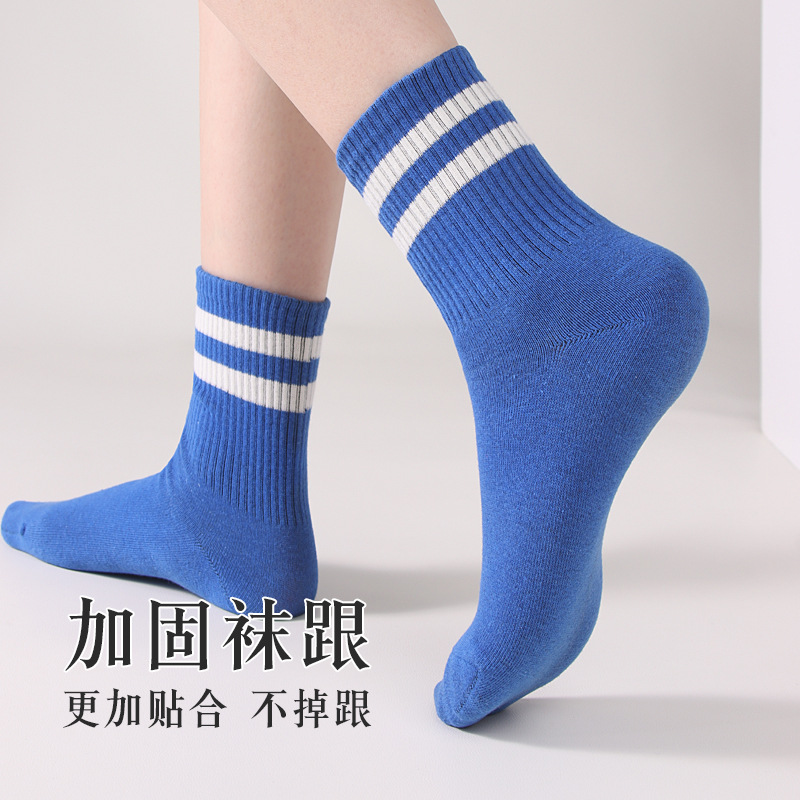 袜子女秋冬新款学院风学生袜双横条女袜学校统一配礼服校服袜批发