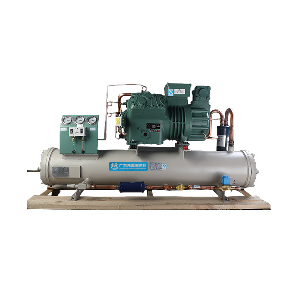The piston-type water-cooled refrigeration compressor unit is convenient to use and energy-saving. Factory direct sales