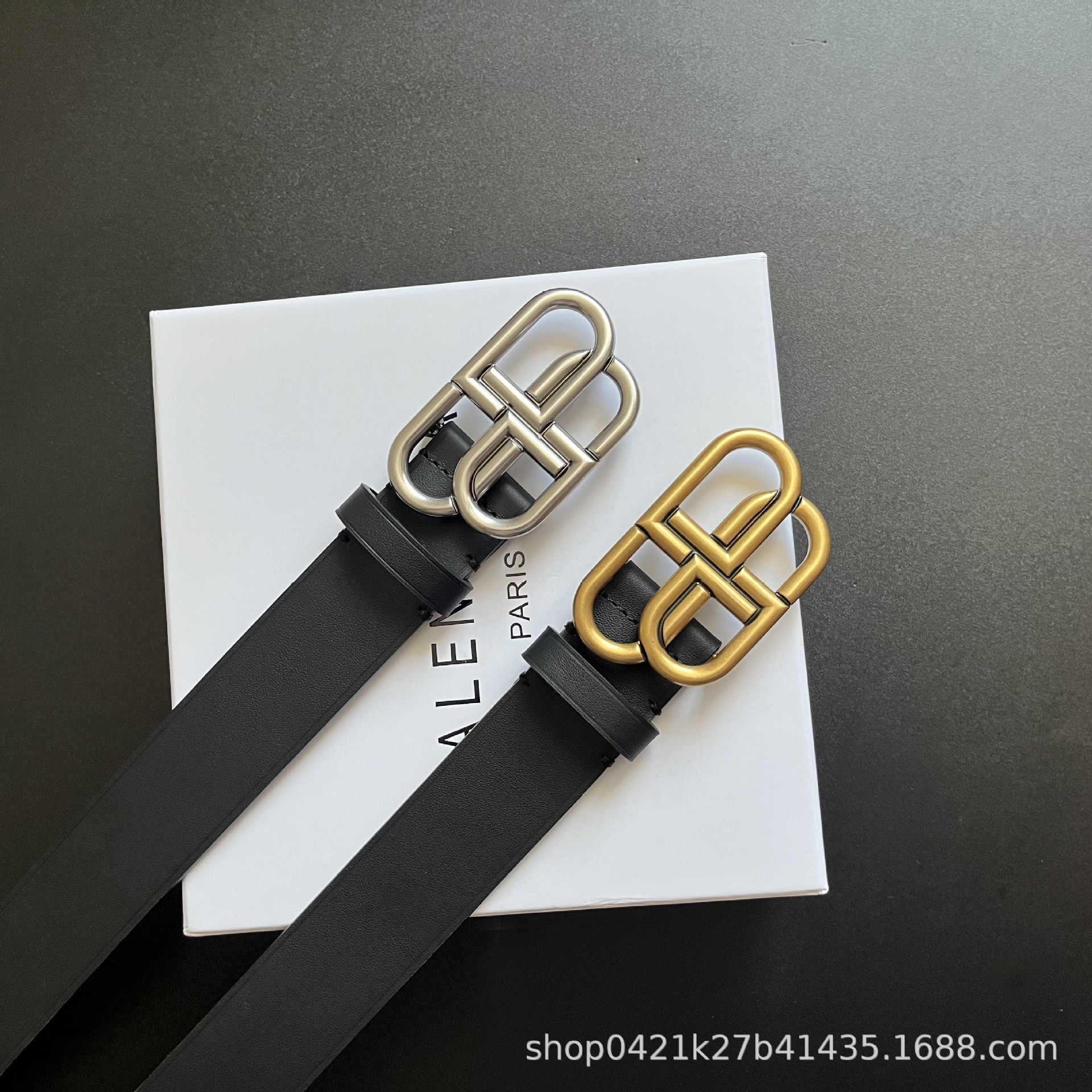 High-grade brass buckle letter BB belt women's black leather Parisian belt men's jeans with all luxury with fashion