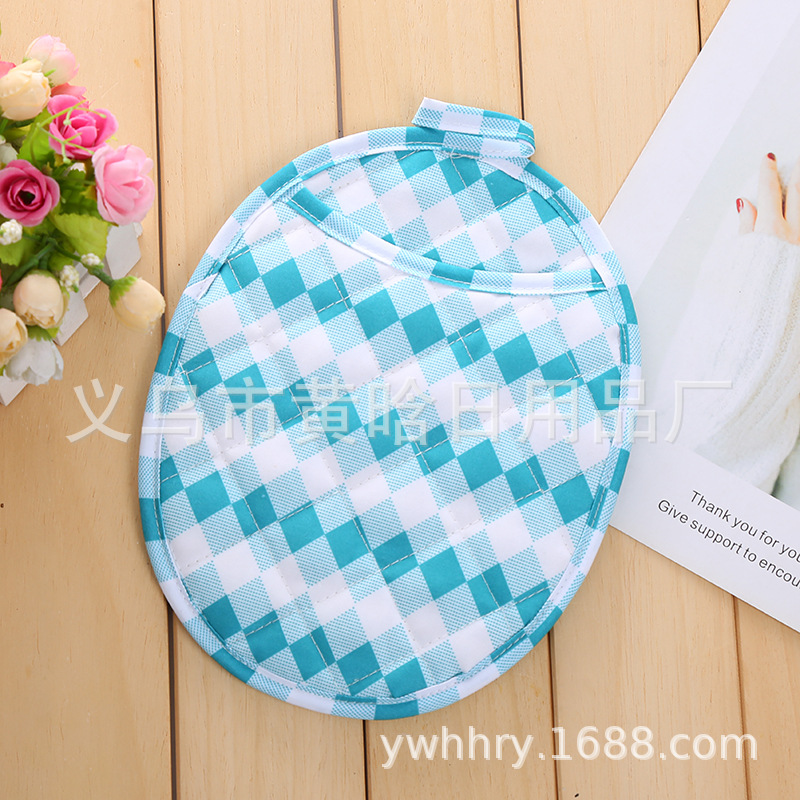 【LOVELY HOME】【 Hold Jia 】 Extra thick oval heat insulation gloves Heat insulation mat kitchen diamond print double ironing Specification drawing