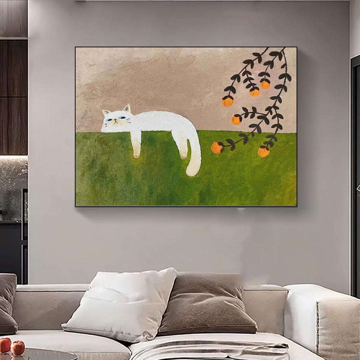 北欧简约壁画现代猫咪客厅餐厅装饰画儿童房治愈玄关沙发卧室挂画详情7