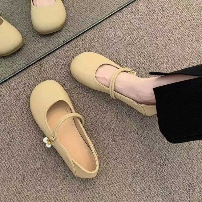 两穿单鞋女2025新款春季软底一脚蹬玛丽珍小皮鞋法式配裙子豆豆鞋