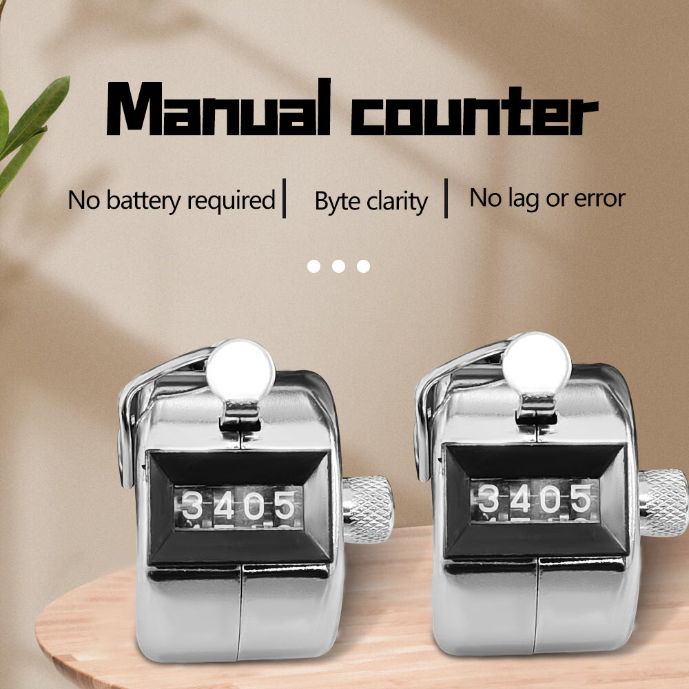四位金属外壳金属旋钮机械计数器手握按动航空码头仓库点数器批发