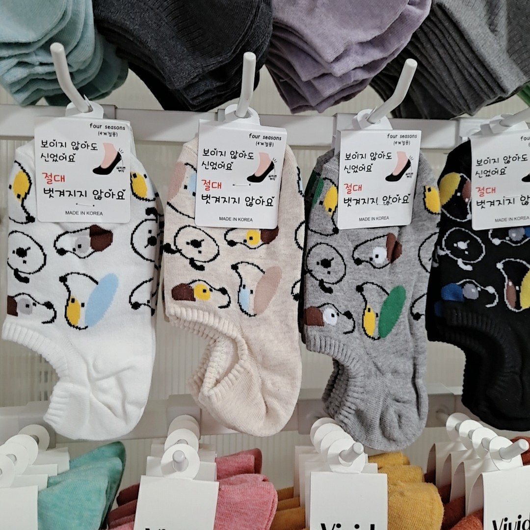 South Korea Dongdaemun women's socks socks cover cute cartoon puppy dog invisible socks cute girl silicone anti-fall ship socks
