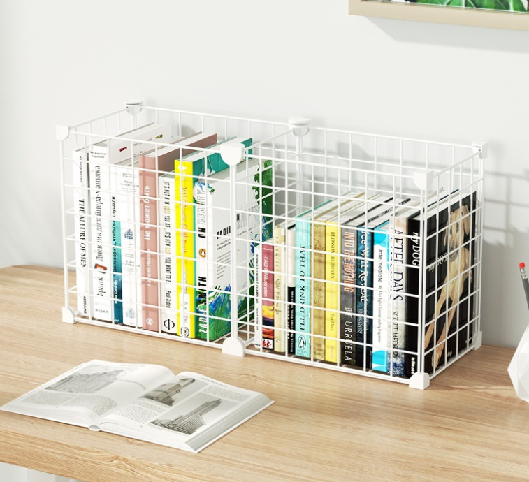 Transparent bookshelf on the student's desk details Picture