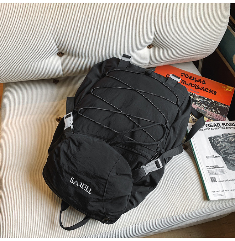 跨境双肩包男轻便登山包抽绳大容量户外旅行双肩包女大学生书包女详情42