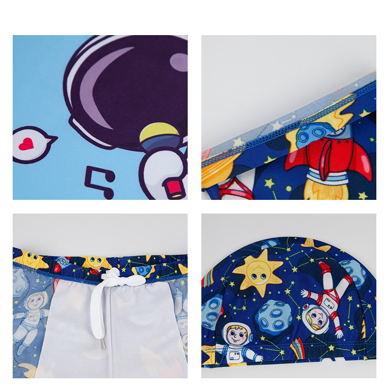 Children's Swimsuit Boy Set Wholesale New Split Baby Cartoon Swimming Shorts Students Hot Spring Quick Drying Bathing Suit Specification drawing