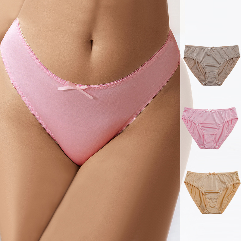 YANNI2024 Summer New Style European and American large-sized solid color underwear for women, comfortable, antibacterial, pure cotton crotch triangle pants, comfortable, soft, sexy and breathable underwear for women, factory wholesale details Picture