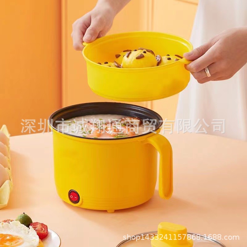 Multi-functional electric cooking pot, mini non-stick electric frying pot, low-power electric hot pot, student dormitory small electric pot integrated gift Specification image
