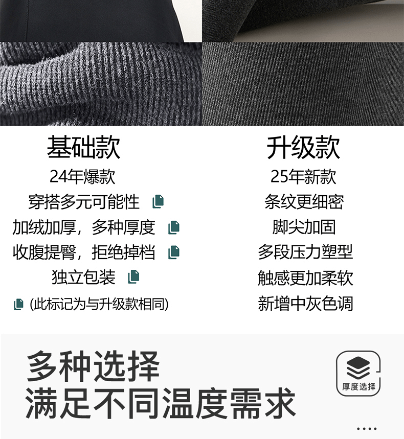 One-piece consignment of cashmere leggings for women in autumn and winter, thickened with velvet and fine stripes, and slightly pressed and shaped grey pantyhose pic 9