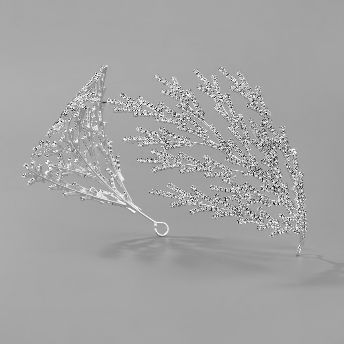 European and American bride headwear, wide hairbands, diamond-encrusted leaf crowns, hair accessories, wedding gowns, evening gowns, ball accessories, 2025 new style Specification image