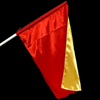 Double-Sided Flag Queue Performance Stage Dance Conductor Dance Children Rehearse Square Dance Flag Hand-Waved Red And Yellow Performance Flag