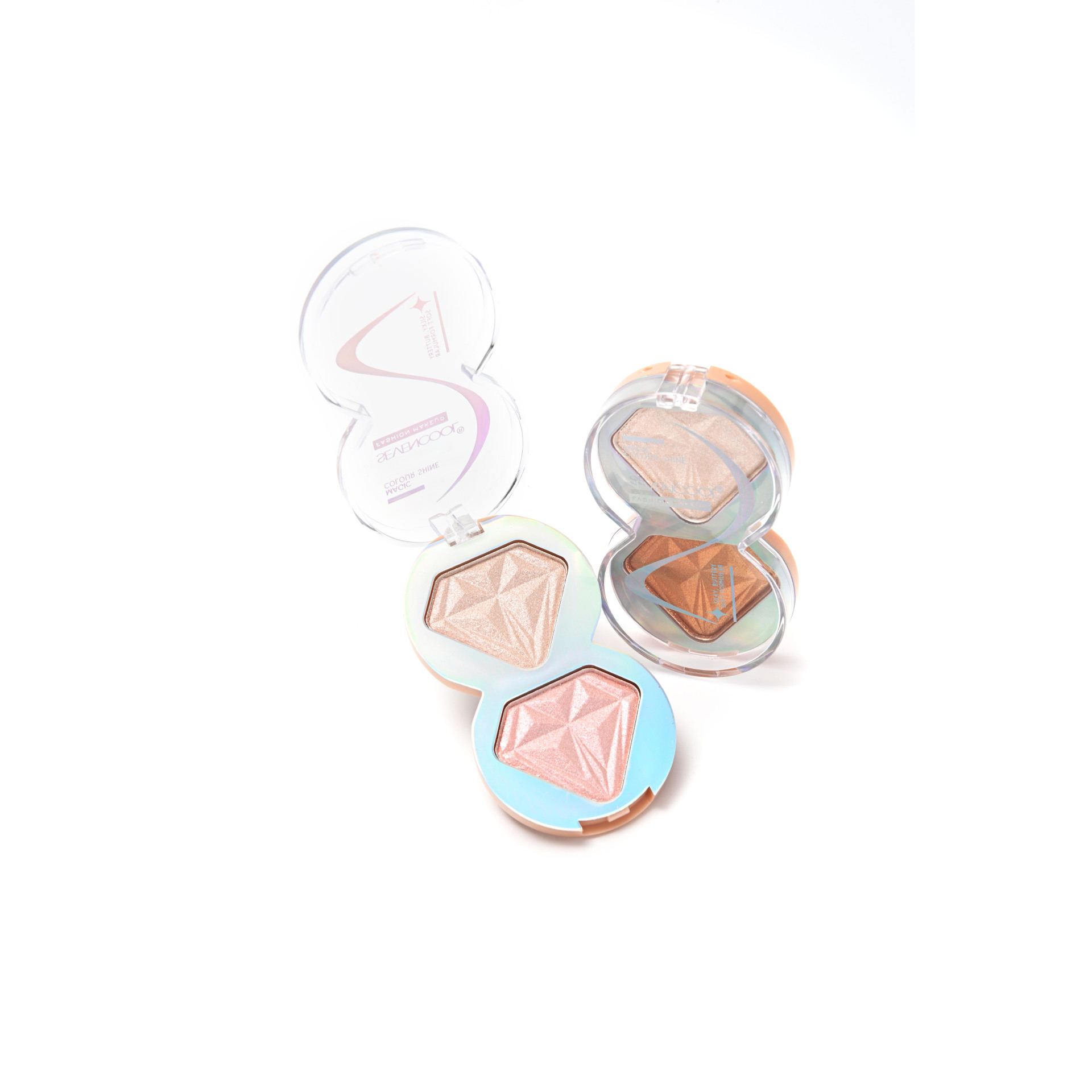 SEVENCOOL Facial Rose Diamond Highlighter Contouring Plate Pearlescent glitter naturally brighens the face and highlights the skin tone Specification image