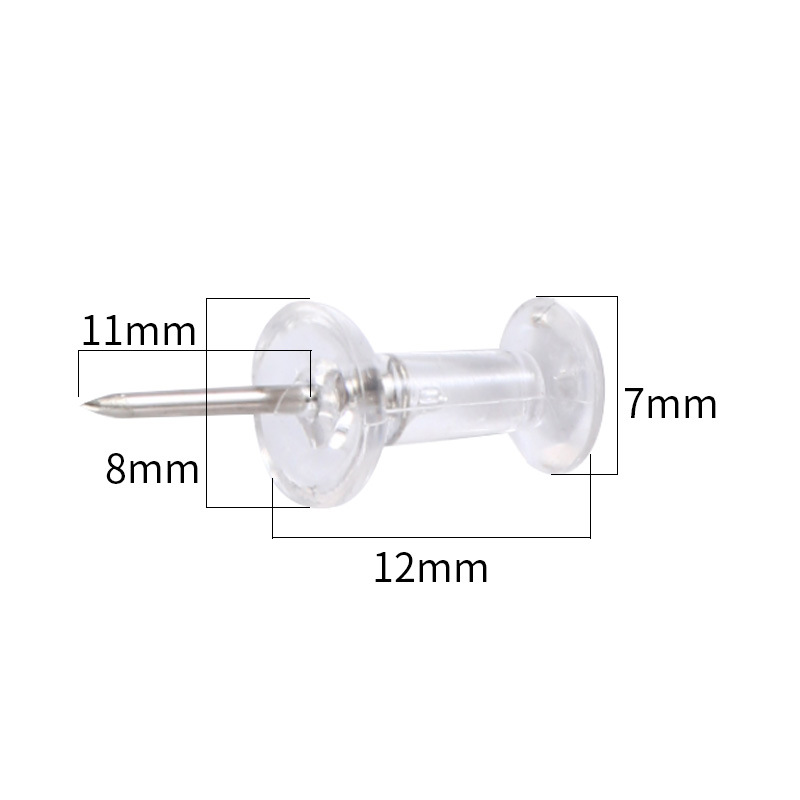 Manufacturers Directly Supply 70 Barrels Of Photo Wall Decoration Nails Creative Transparent Diy Hand Nails Transparent Round Head I-Nails Specification drawing