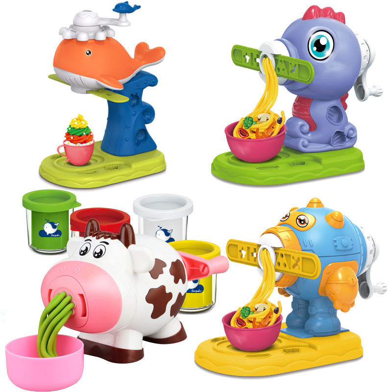 卡通橡皮泥小麦泥冰淇淋机雪糕机套装无毒粘土食品级轻黏玩具彩泥