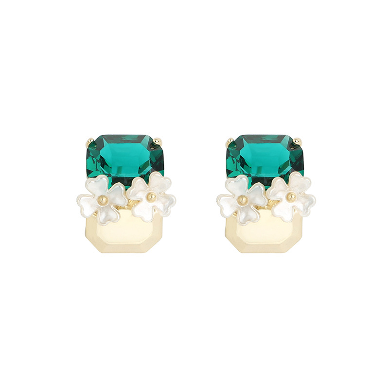 丽银莫奈花园/耳饰/耳钉白底实物图