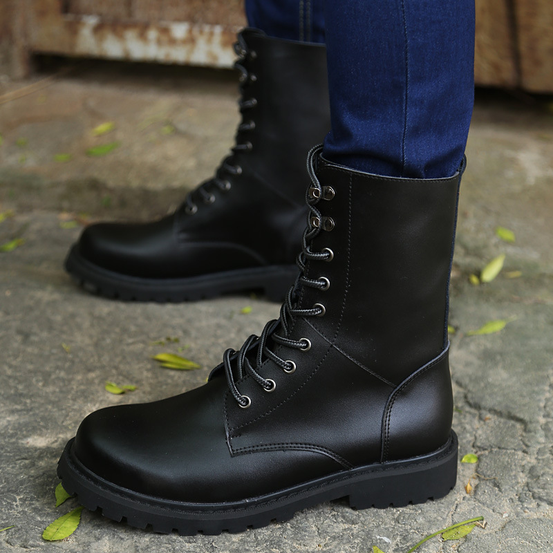 2023 New Autumn And Winter Men's Martin Shoes High Top Thick Sole Trend Men's Casual Outdoor Men's Boots Lace-Up Martin Boots Specification drawing