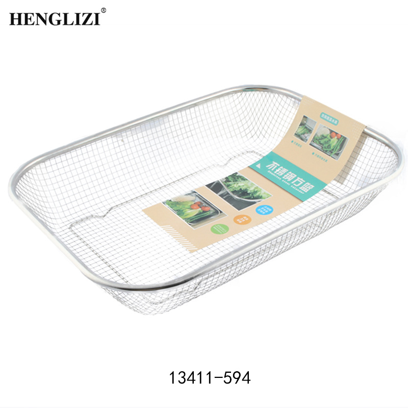 Cross-border stainless steel punching drain basket wholesale thickened kitchen drain fruit basket washing basket basket net basket steamed basket tea ball Specification drawing