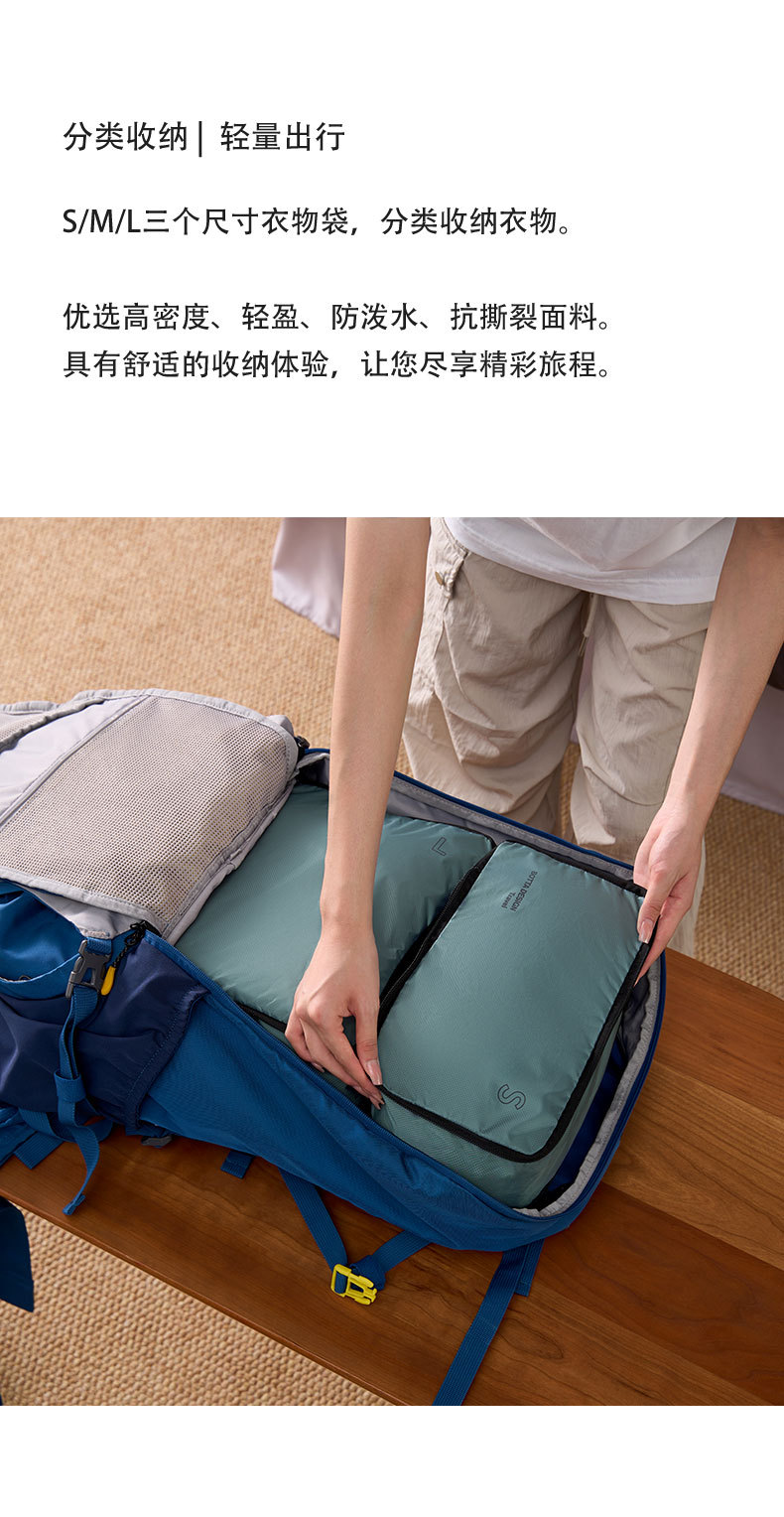 BOTTA DESIGN 飞行系列多规格可视衣物收纳套装 轻便可压缩带耳攀详情3