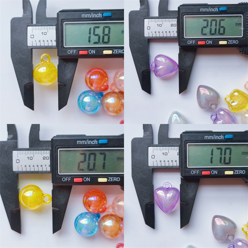 High Breathable Bubble Color Beads Love Pendant Heart Heart Pendant Acrylic Diy Jewelry Mobile Phone Case Accessories Materials details Picture