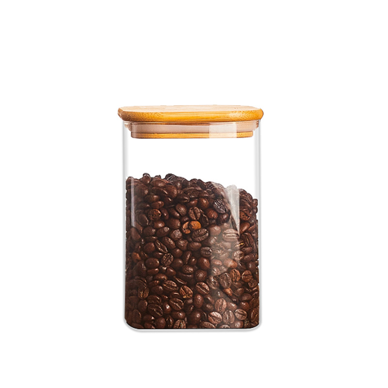方形玻璃储物罐咖啡豆杂粮密封罐透明坚果罐食品级防潮玻璃罐批发详情图5