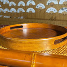 日式家用竹木面包盘子竹制果盘餐盘酒店木质圆形托盘收纳