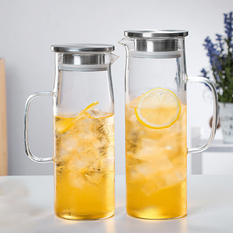 Glass cold water kettle, high borosilicate juice kettle, teapot wholesale, heat-resistant high-temperature large-capacity teapot, household cold water kettle details Picture