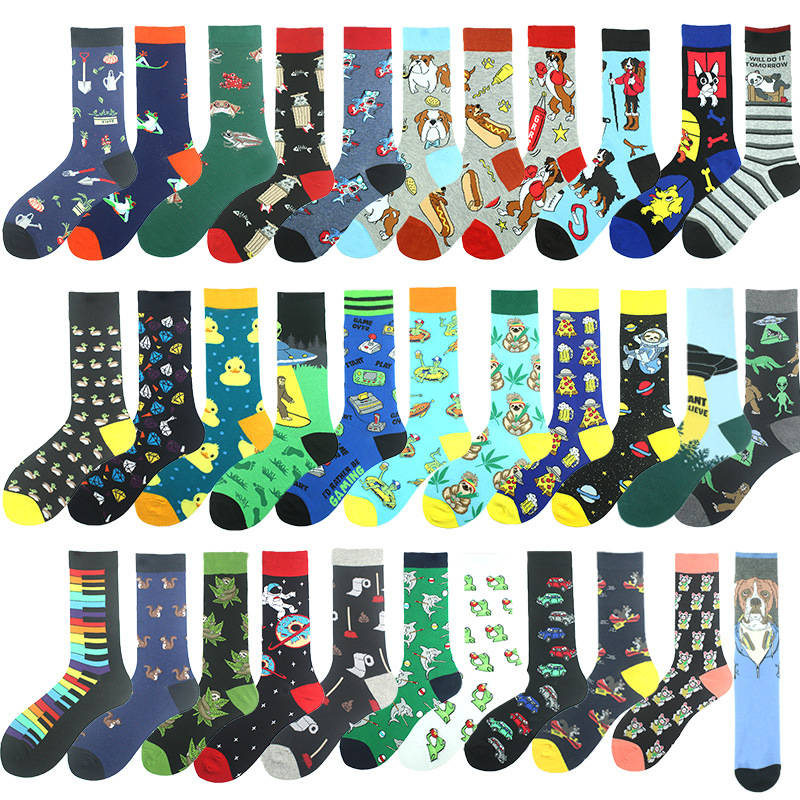 Explosive New Foreign Trade Cross-Border Cotton Socks Copyright Animal Series Of Tide Socks Tube Large Size Men's Socks Manufacturers Wholesale Socks