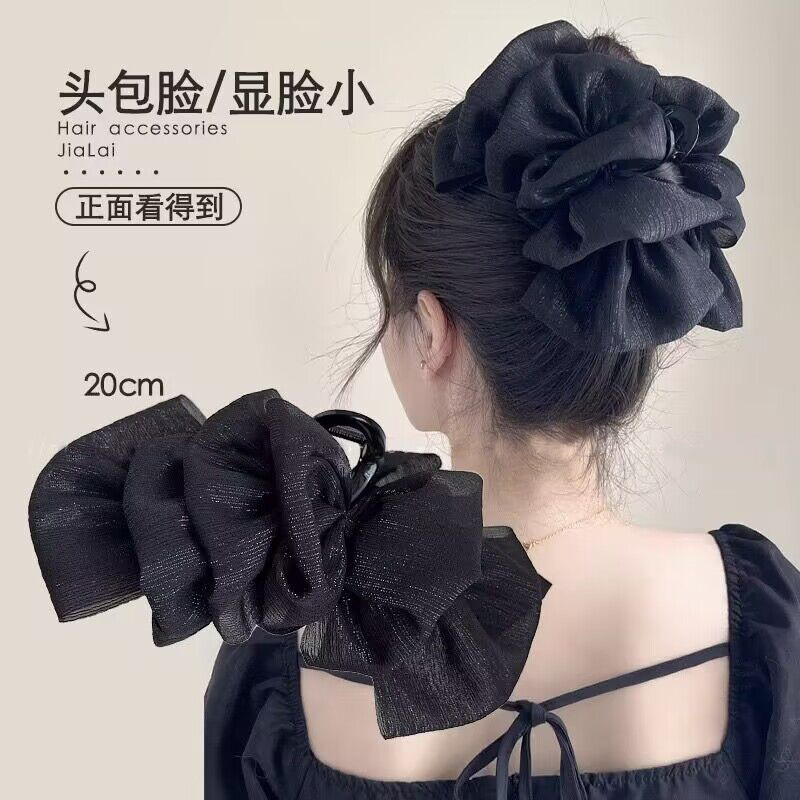 Silver Double-Sided Seersucker Hair Clip Shark Clip Grab Clip Super Large Hair Clip Female Back Head Disc Hairpin 2023 New details Picture