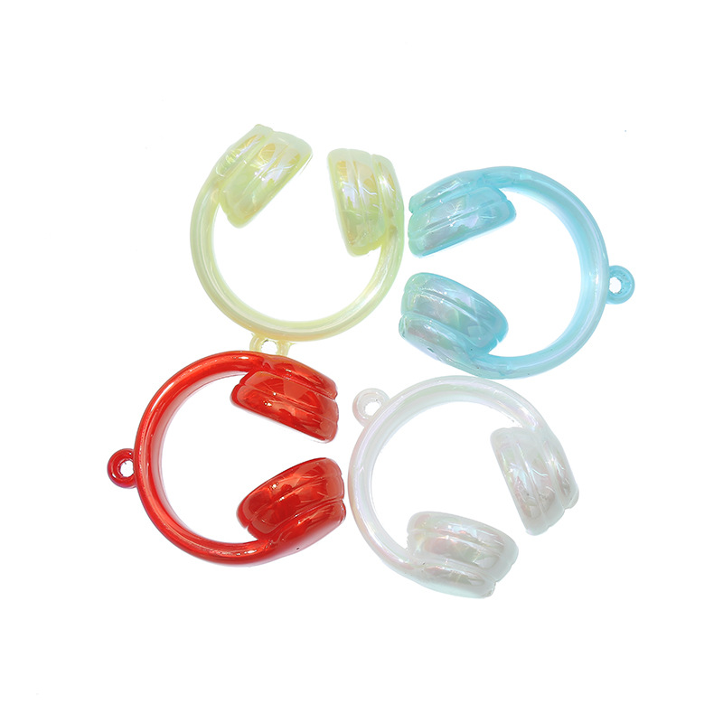 Acrylic electroplated cream-colored earphone pendant beads, DIY earrings, pendant necklace, mobile phone chain material package accessories Item Picture
