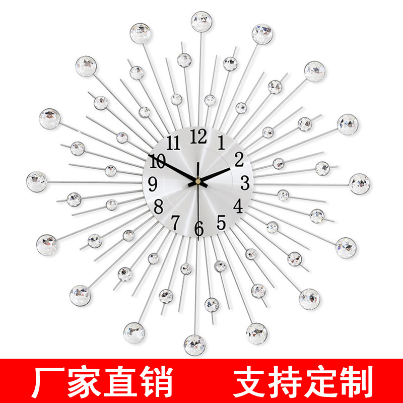 创意铁艺金属钟表挂钟客厅家居装饰时钟石英钟亚马逊跨境外贸批发