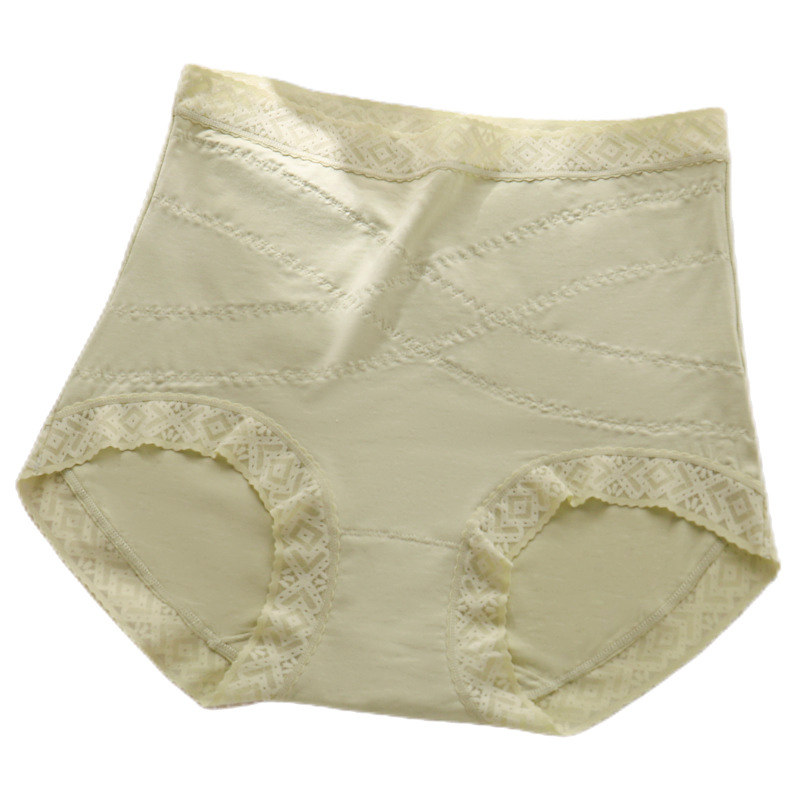 Wholesale Large Size Panties Women High Waist Belly Women Pure Cotton Breathable Hip Lift Sweet Lace Briefs Item Picture