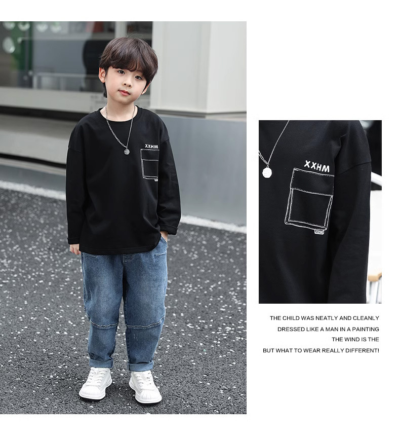 童装男童长袖t恤儿童2025新款纯棉内搭上衣宽松圆领打底衫衣服潮详情27