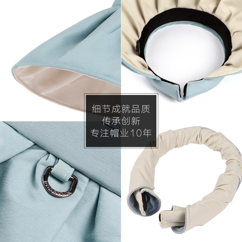 The Same Style Of Metal Logo Solid Color Hollow Top Cap, Uv Protection And Sunshade Shell Cap, Outdoor Sun Protection Cap For Women Application Scenario