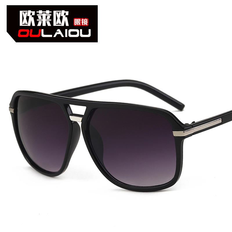 现货961眼镜太阳镜 欧美复古方大框太阳眼镜 男女同款墨镜双梁款