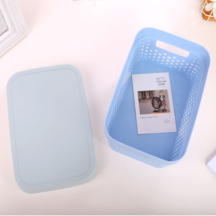 Long Handle Plastic Storage Basket With Cover Supermarket With Handle Storage Basket Food Storage Shelf Wholesale details Picture