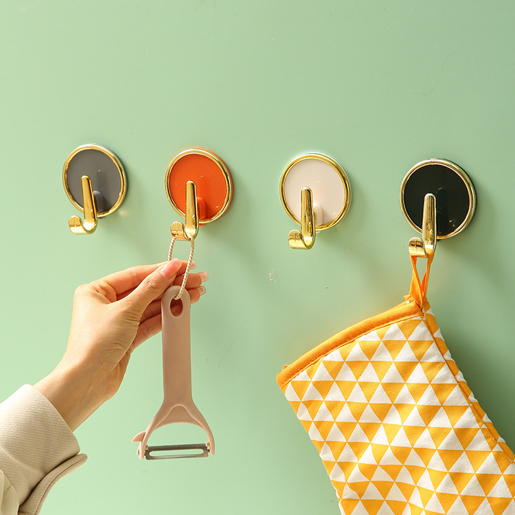 Light Luxury Hook Household Non-Punching Non-Trace Sticky Hook Bathroom Kitchen Wall Small Hook Key Clothing Hook Sticker Specification drawing