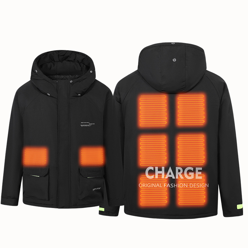 Cross-border intelligent heating cotton jacket for men outdoor USB charging heating cotton suit warm mountaineering and cold jacket
