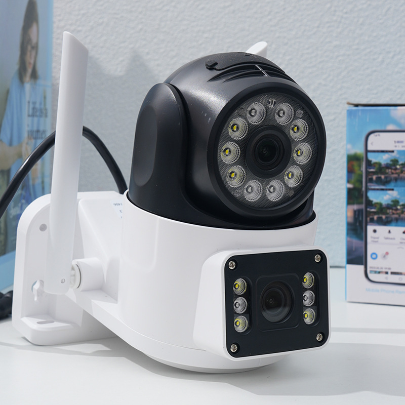 现货双目家用室内外监控摄像头360度旋转无线wifi高清球形监控器详情图2