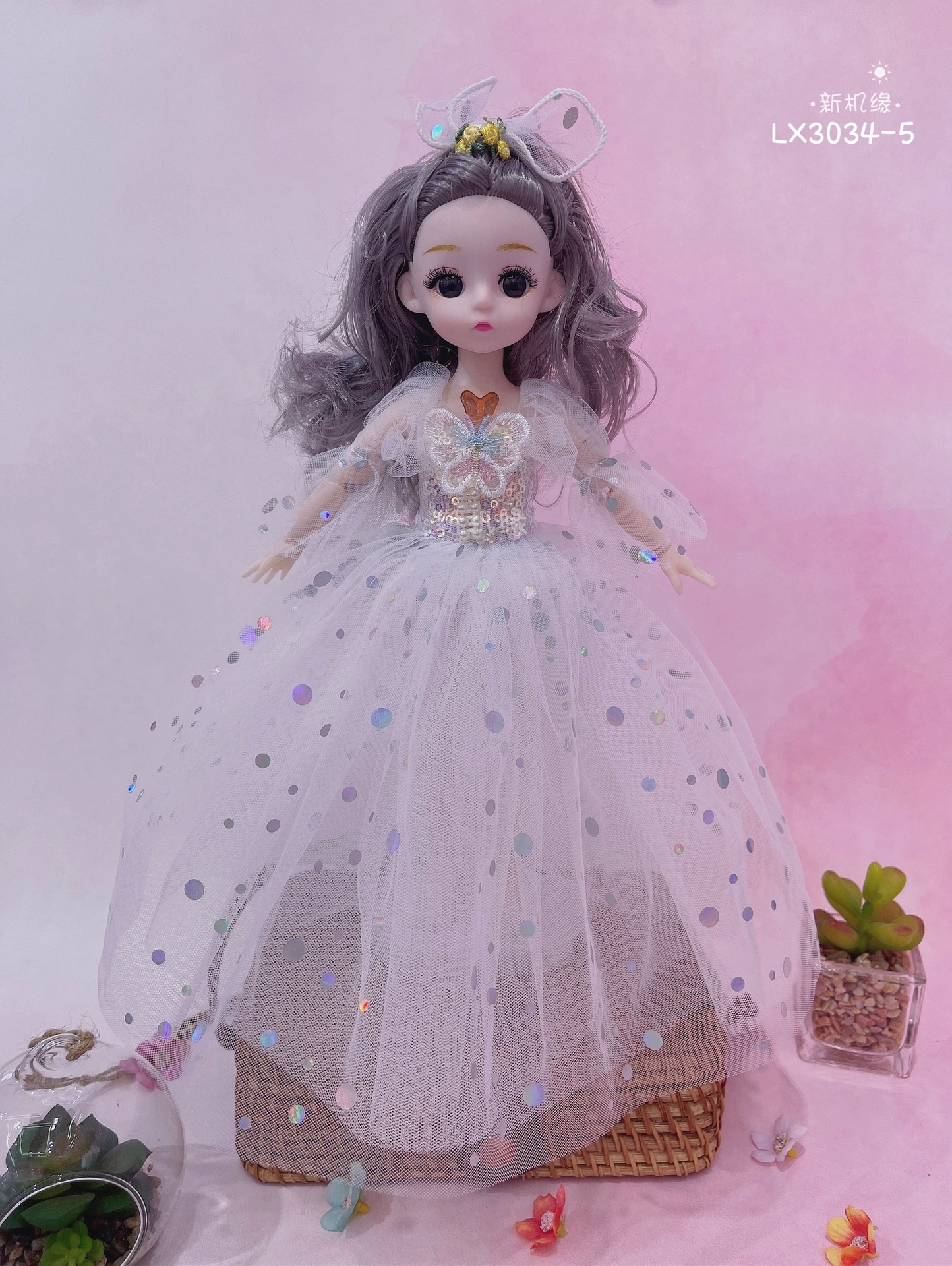 30 cm singing doll, 12 inch music keychain doll, Barbie wedding dress, princess girl toy gift Specification image