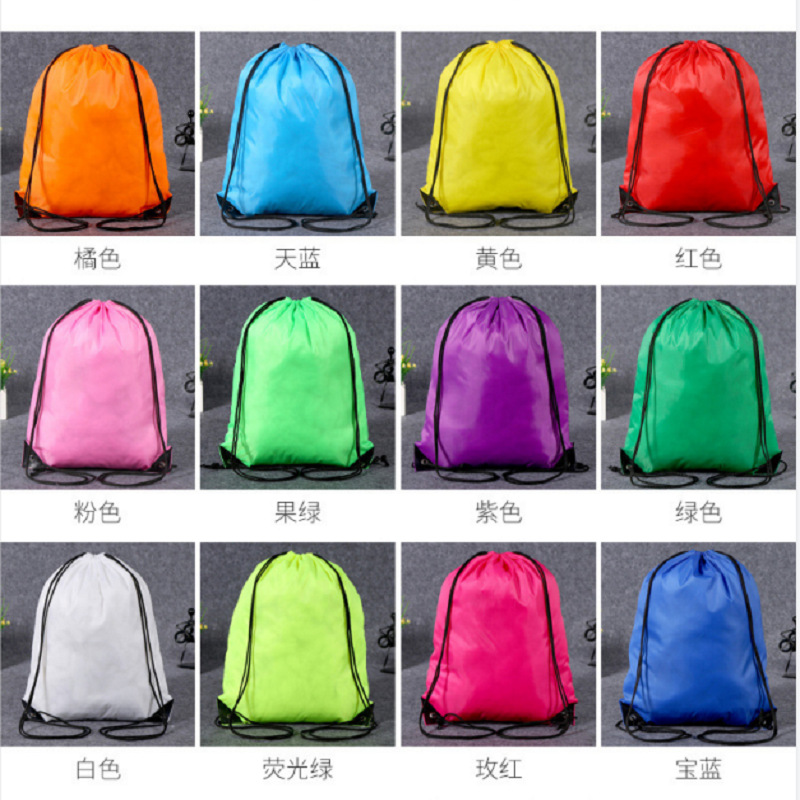 Stock 210D Polyester Bunches Pocket Polyester Drawstring Bunches Pocket Custom Marathon Race Bag Drawstring Backpack details Picture
